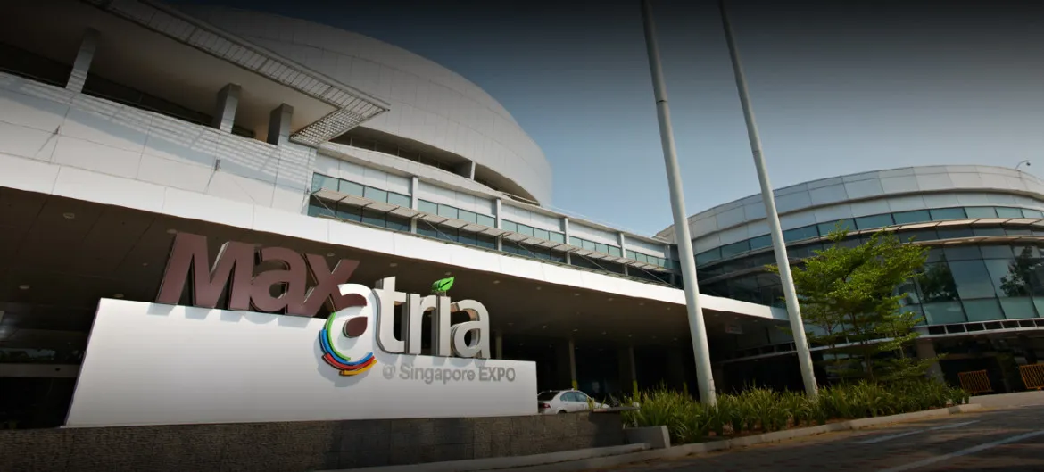 Singapore EXPO halls with MAX Atria meeting wing near Changi