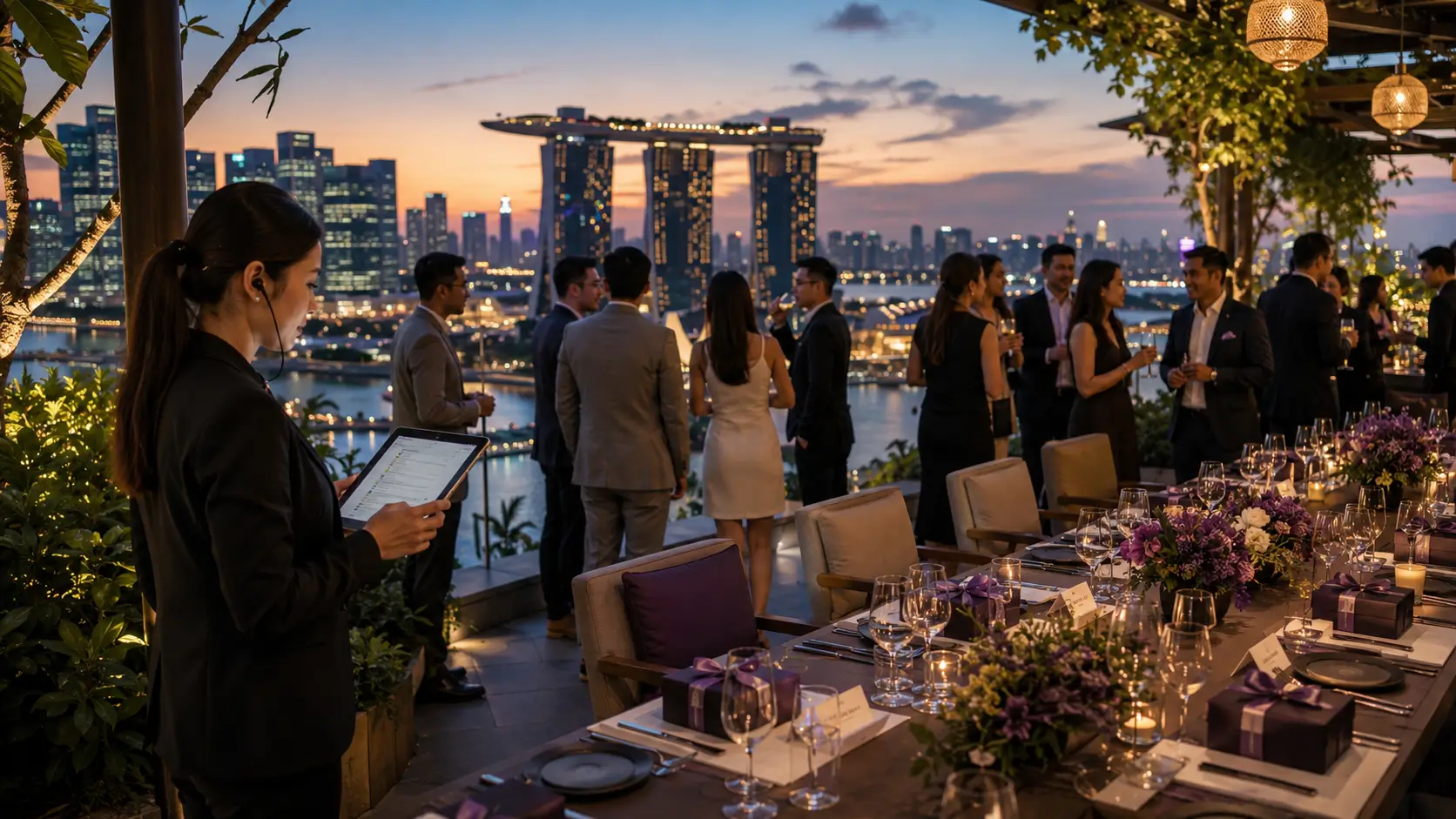 Corporate team reviewing incentive travel planning options for destinations hotels and group experiences